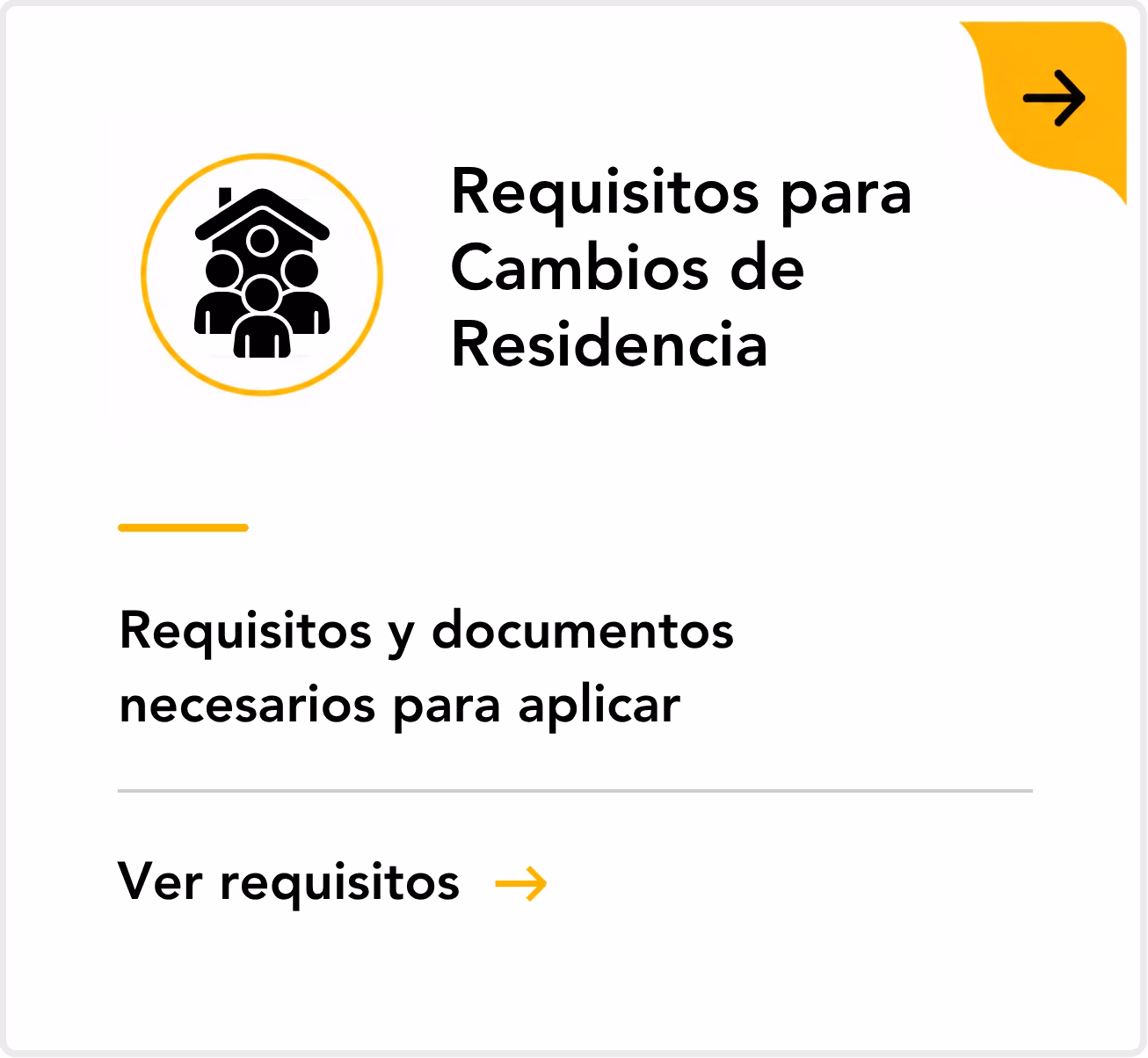 Requisitos para cambios de residencia