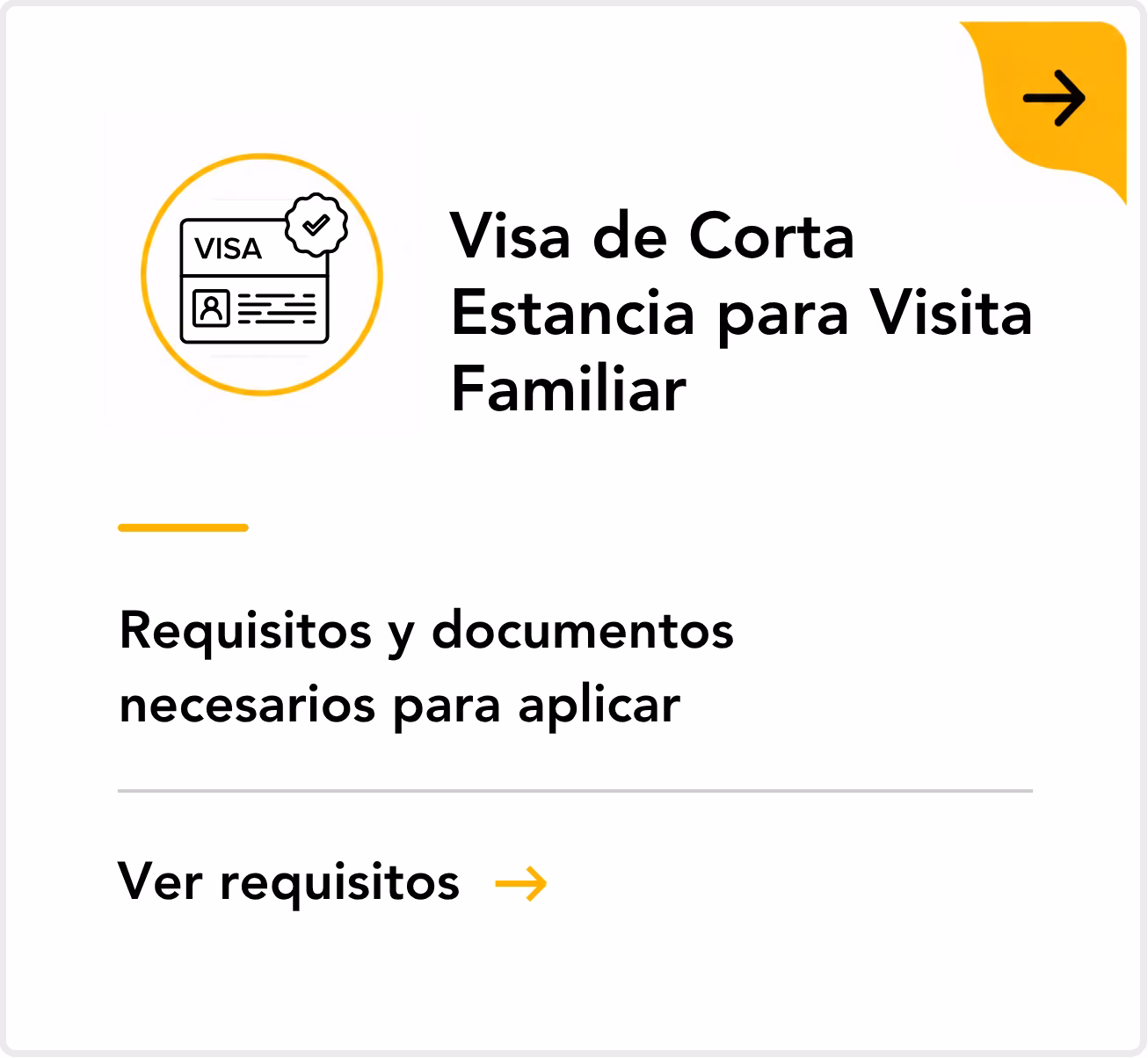 Visa de corta estancia para visita familiar
