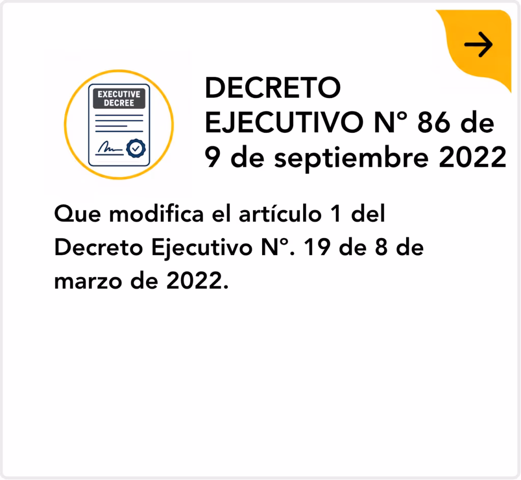 Decreto Ejecutivo Nº 86 de 9 de septiembre 2022