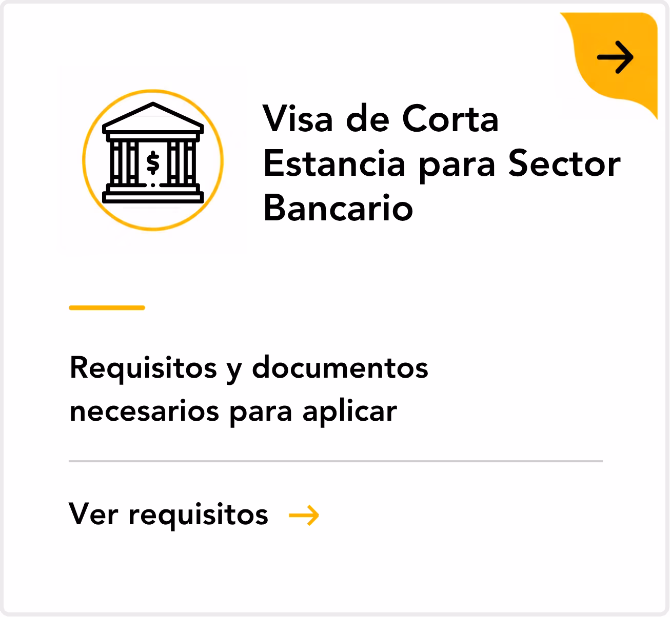 Visa de Corta estancia para sector bancario