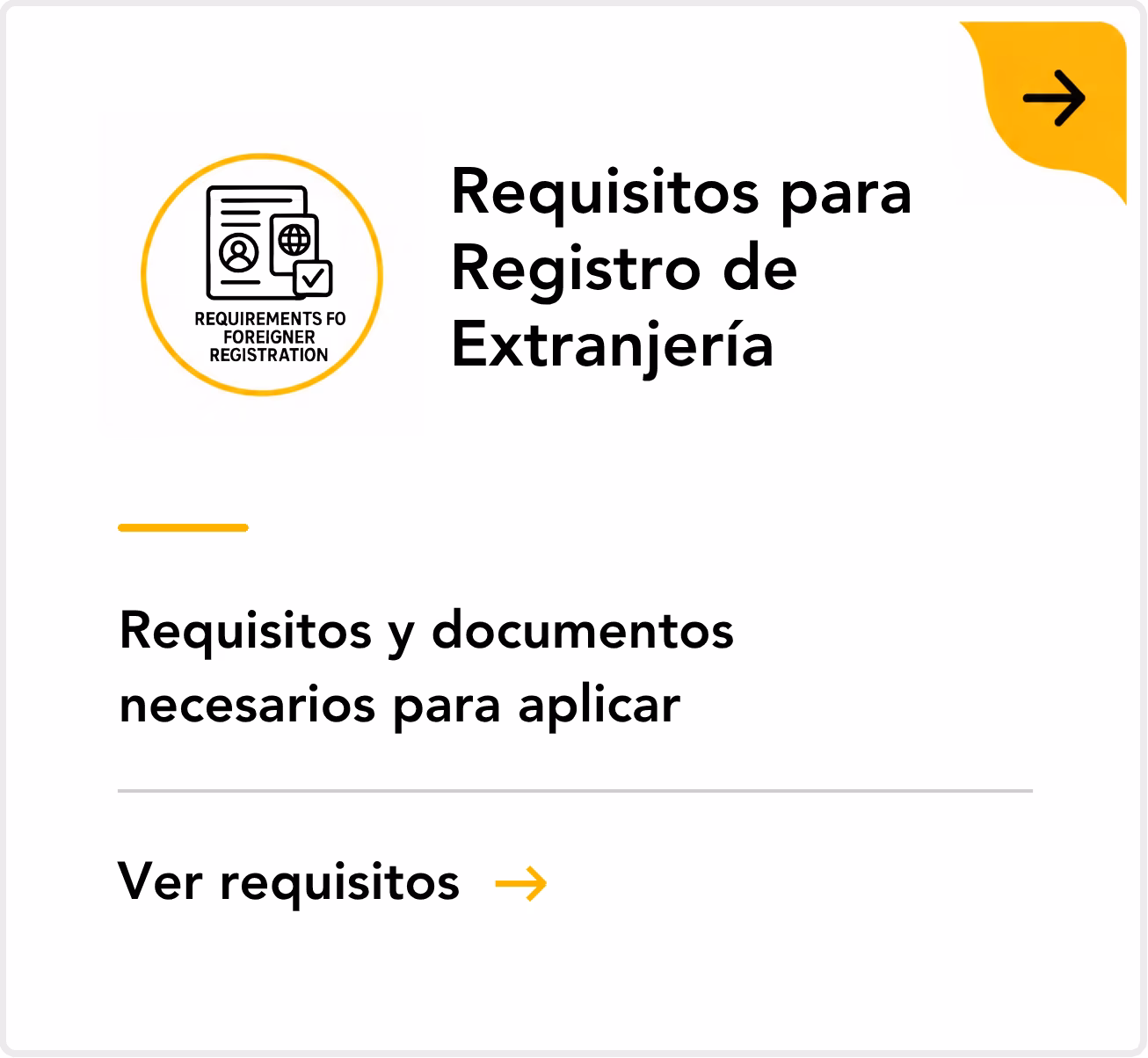 3.Requisitos para registro de extranjería