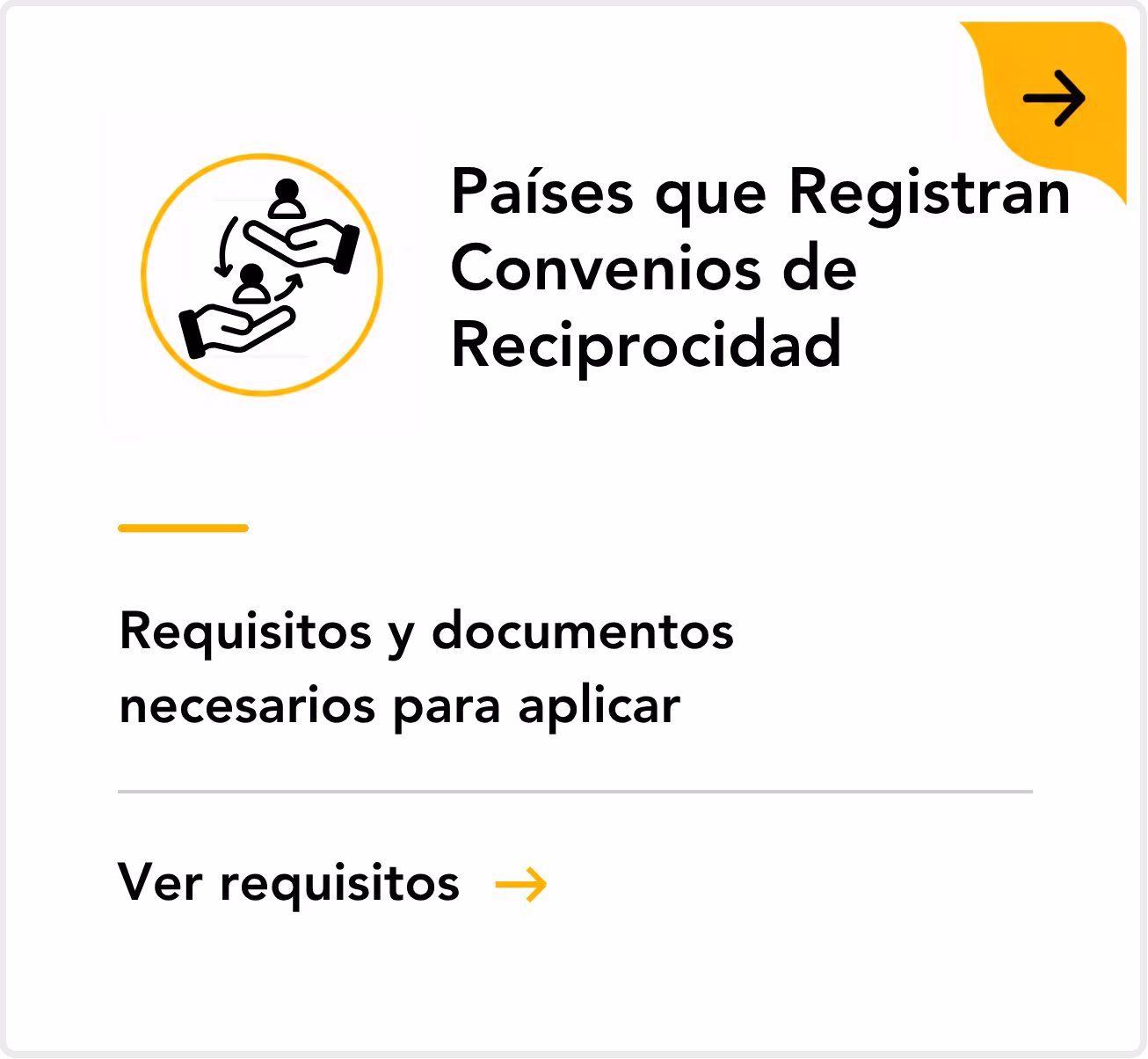 Países que registran convenios de reciprocidad