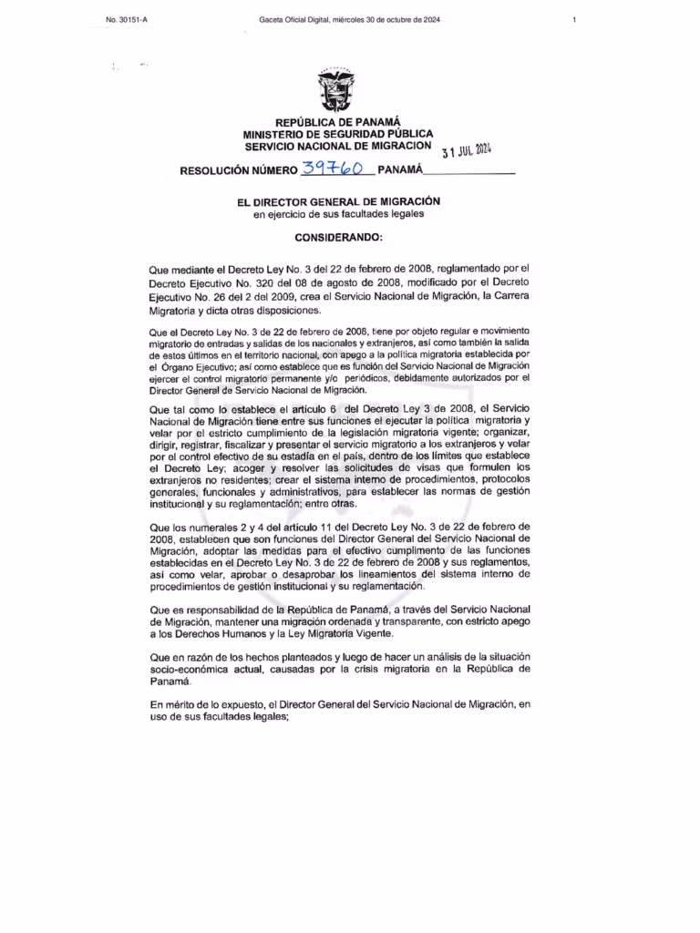 Resolución No. 39760 de 31 de julio de  2024